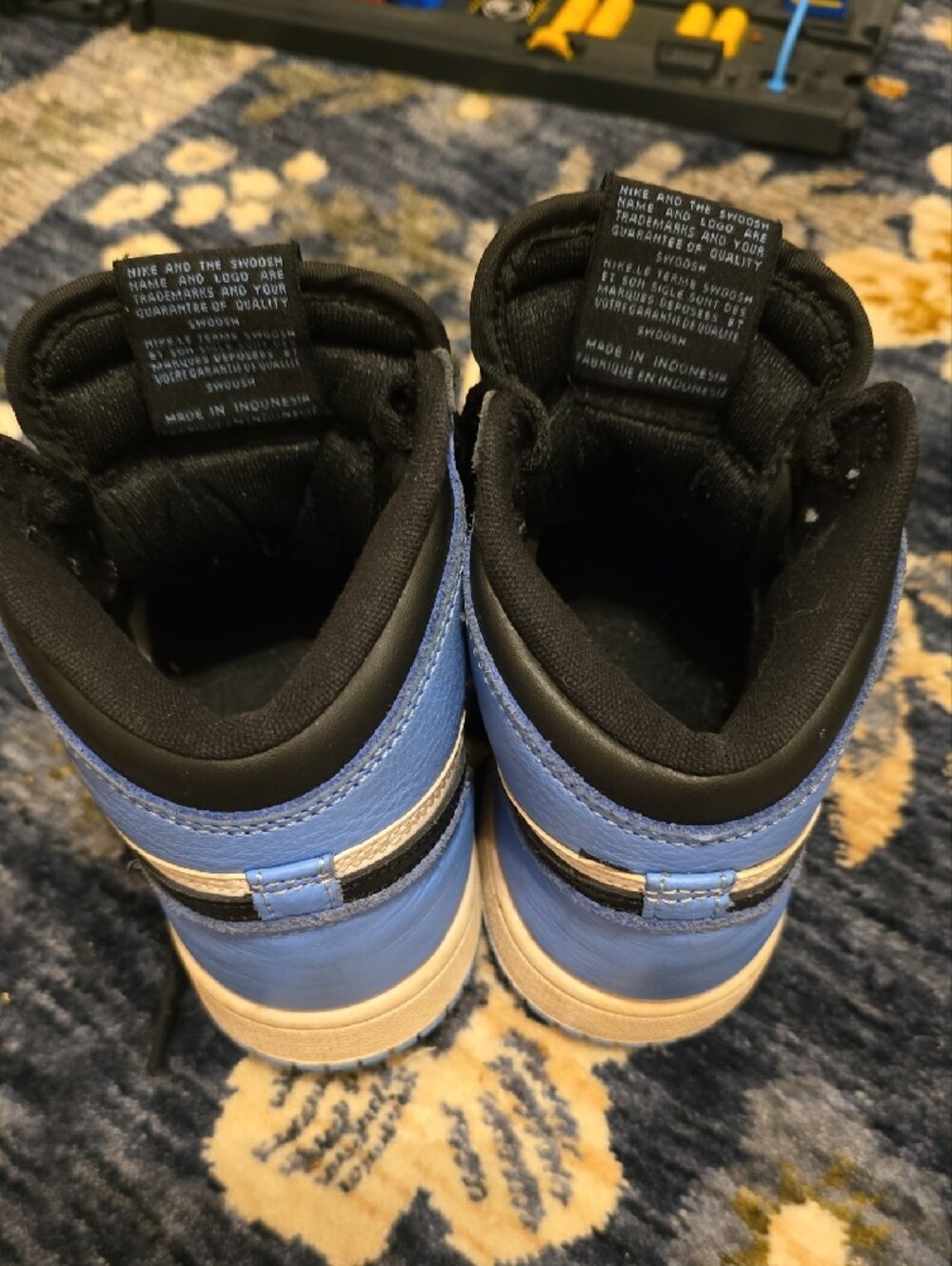 Nike Kids High-Top Sneakers — Black/White/Blue - Picture 3 of 6